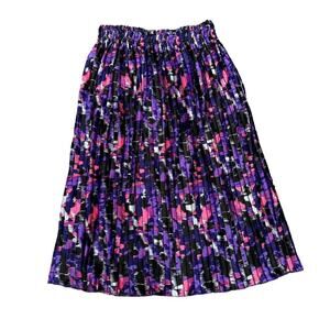 Teal Pleated Midi Skirt in Purple, Size 2X​​​​